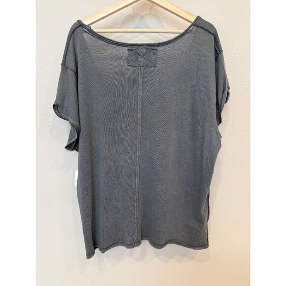 We The Free Women's Oversized Short Sleeve Dylan Tee XL Scoop Neck Carbon Boho - Picture 2 of 9